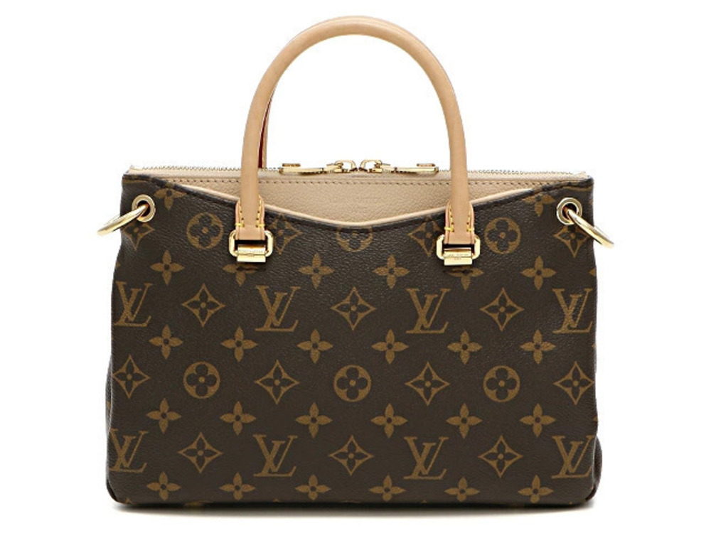 LOUIS VUITTON Pallas 2way Shoulder Bag Monogram Dune Brown Beige Cream